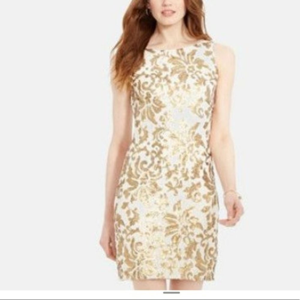 Lauren Ralph Lauren Gold and Cream Wedding Dress
